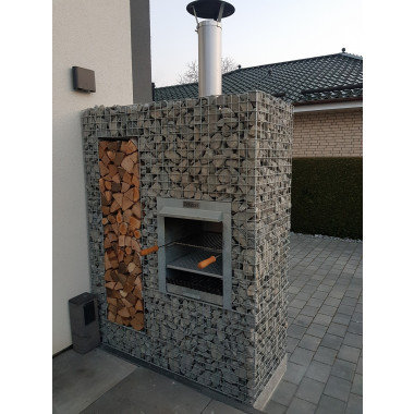 Gabion Gartenkamin Amsterdam