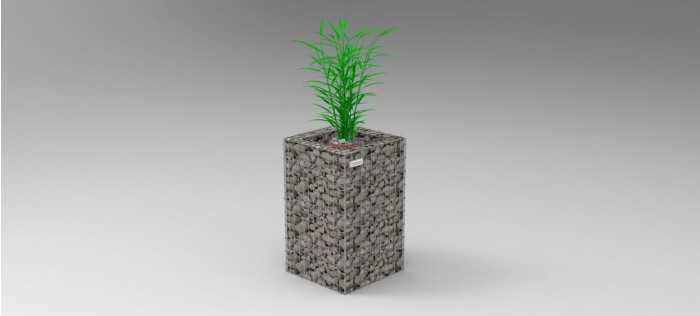 Gabion Blumentopf Groß H100 x B60cm - 10 cm 