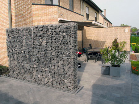 Gabionen als Grundstücksabgrenzung Gabionen als Grundstücksabgrenzung