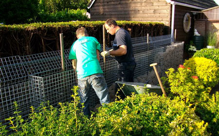 Steinkorbe aufstellen Steinkorbe aufstellen